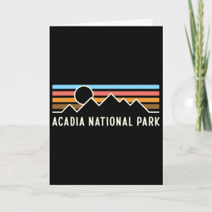 Acadia National Park Retro Mountain Lines Camping  Karte