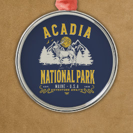 Acadia National Park Retro Scenery Ornament Aus Metall