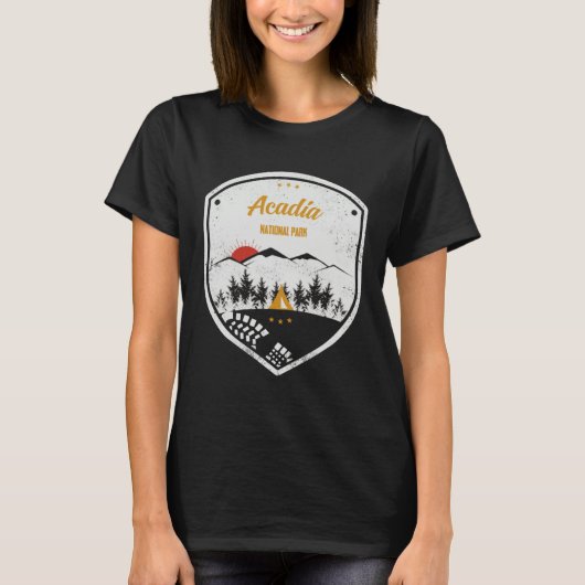 Acadia  National Park Retro Souvenir T-Shirt (Vorderseite)