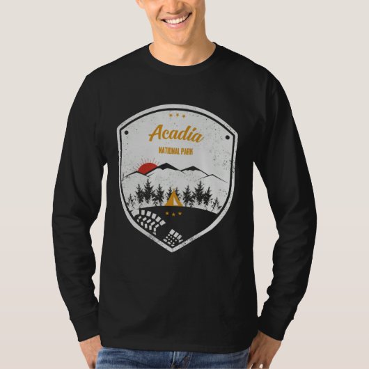 Acadia National Park Retro Souvenir T-Shirt (Vorderseite)