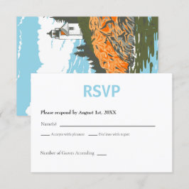 Acadia National Park RSVP Card Retro Karte