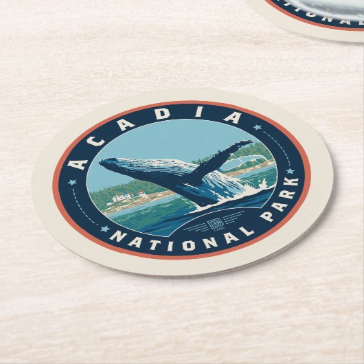Acadia National Park Runder Pappuntersetzer (Angewinkelt)