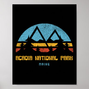 Acadia National Park Shirt Maine Retro Vintage Wan Poster