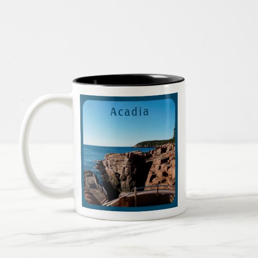 Acadia National Park Thunder Hole Maine Zweifarbige Tasse (Links)