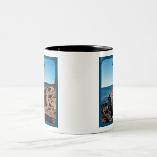 Acadia National Park Thunder Hole Maine Zweifarbige Tasse (Mittel)