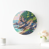 Acadia National Park, USA Große Wanduhr (Zuhause)