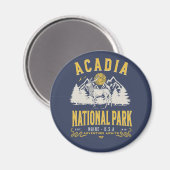 Acadia National Park Vintage Landscape Magnet (Vorderseite/Rückseite)