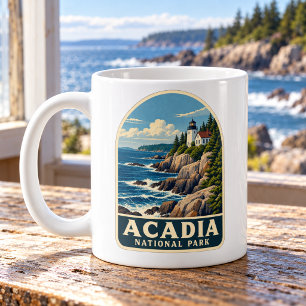 Acadia National Park Vintage Leuchtturm Kaffeetasse