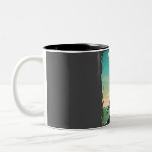 Acadia National Park Vintage Minimal Retro Reise Zweifarbige Tasse