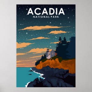 Acadia National Park Vintage Travel Poster