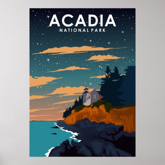 Acadia National Park Vintage Travel Poster (Vorne)