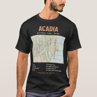 Acadia National Park Wanderkarte T-Shirt