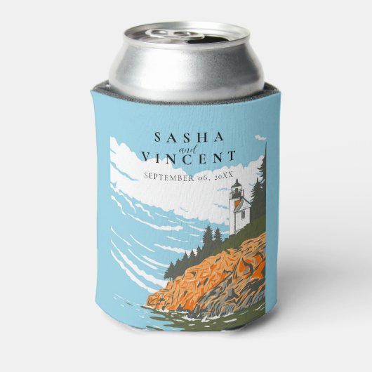Acadia National Park Wedding Retro Dosenkühler (Kanne Rückseite)