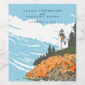 Acadia National Park Wedding Retro Weinetikett (Einzelnes Label)