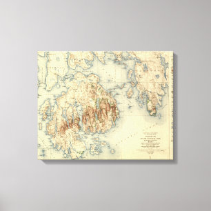 Acadia nationale ParkTopographic panoramische Leinwanddruck