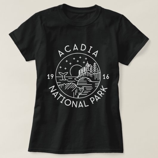 Acadia Nationalpark 1916 Maine Bar Harbor T-Shirt (Design vorne)