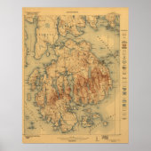 Acadia Nationalpark 1922 Topografische Karte Poster (Vorne)