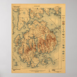 Acadia Nationalpark 1922 Topografische Karte Poster