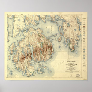 Acadia Nationalpark 1931 Topografische Karte Poster