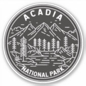 Acadia Nationalpark Bar Hafen Monoline Aufkleber (Vorderseite)