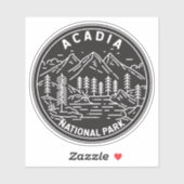 Acadia Nationalpark Bar Hafen Monoline Aufkleber (Blatt)