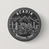 Acadia Nationalpark Bar Hafen Monoline Button (Vorderseite)