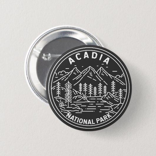 Acadia Nationalpark Bar Hafen Monoline Button (Vorne & Hinten)