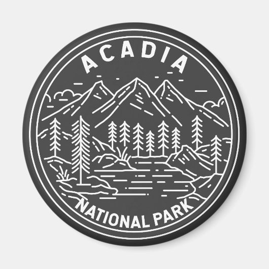 Acadia Nationalpark Bar Hafen Monoline Magnet (Vorne)