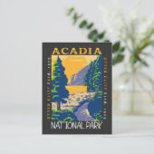 Acadia Nationalpark Bar Hafen Otter Cliff Retro Postkarte (Stehend Vorderseite)