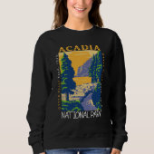 Acadia Nationalpark Bar Hafen Otter Cliff Retro Sweatshirt (Vorderseite)
