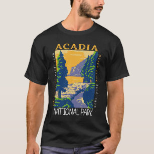Acadia Nationalpark Bar Hafen Otter Cliff Retro T-Shirt
