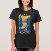 Acadia Nationalpark Bar Hafen Otter Cliff Retro T-Shirt (Vorderseite)