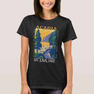 Acadia Nationalpark Bar Hafen Otter Cliff Retro T-Shirt