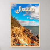 Acadia Nationalpark Bar Hafen Wasserfarbe Poster (Vorne)