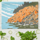 Acadia Nationalpark Bar Harbour Lighthouse Geschirrtuch (Gefaltet)