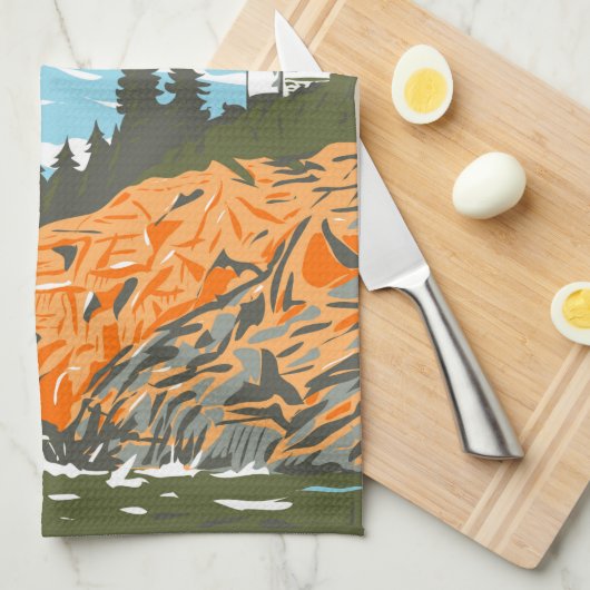 Acadia Nationalpark Bar Harbour Lighthouse Geschirrtuch (Viertel Falte)