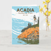 Acadia Nationalpark Bar Harbour Lighthouse Karte (Gelbe Blume)