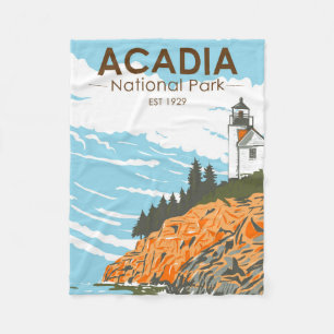 Acadia Nationalpark Bar Harbour Lighthouse Maine Fleecedecke