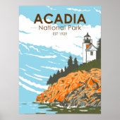 Acadia Nationalpark Bar Harbour Lighthouse Maine Poster (Vorne)