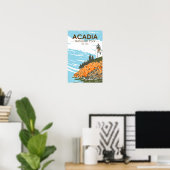 Acadia Nationalpark Bar Harbour Lighthouse Maine Poster (Heimbüro)
