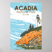 Acadia Nationalpark Bar Harbour Lighthouse Maine Poster (Vorne)