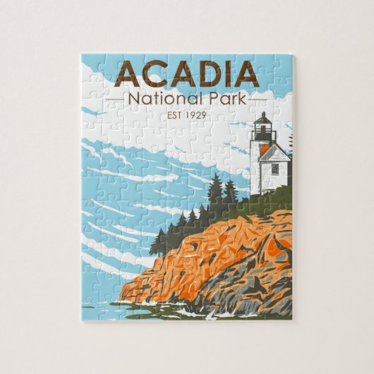 Acadia Nationalpark Bar Harbour Lighthouse Maine Puzzle (Vertikal)