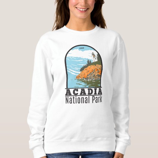 Acadia Nationalpark Bar Harbour Lighthouse Maine Sweatshirt (Vorderseite)