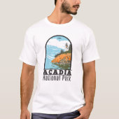 Acadia Nationalpark Bar Harbour Lighthouse Maine T-Shirt (Vorderseite)