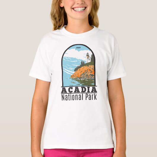 Acadia Nationalpark Bar Harbour Lighthouse Maine T T-Shirt (Vorderseite)