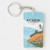 Acadia Nationalpark Bar Harbour Lighthouse Schlüsselanhänger (Vorderseite)