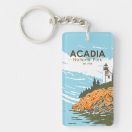Acadia Nationalpark Bar Harbour Lighthouse Schlüsselanhänger