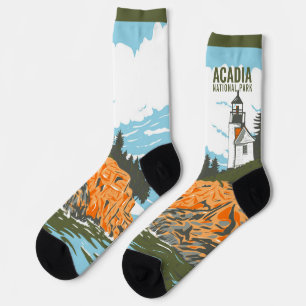 Acadia Nationalpark Bar Harbour Lighthouse Socken