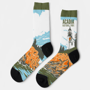 Acadia Nationalpark Bar Harbour Lighthouse Socken