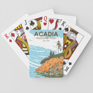 Acadia Nationalpark Bar Harbour Lighthouse Spielkarten